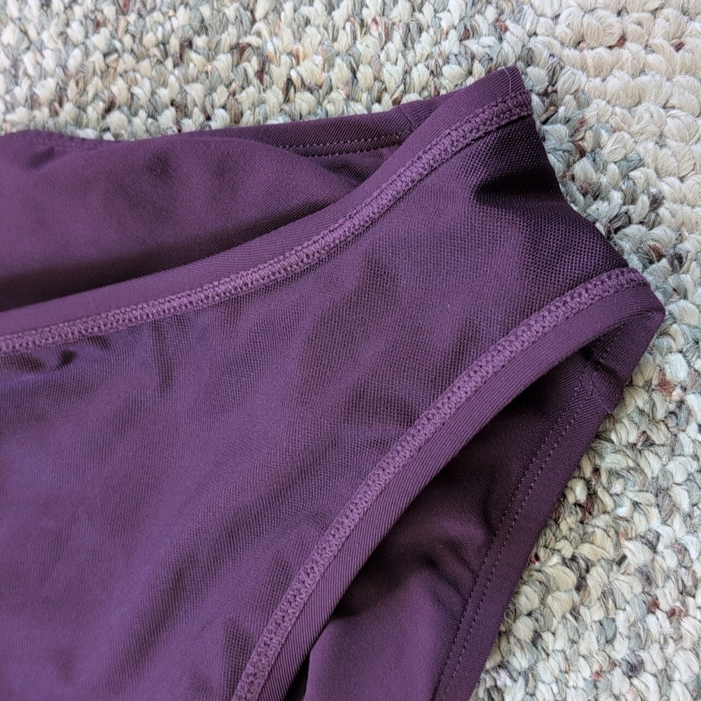 Bleu Rod Beattie Knotty But Nice Lace Down One Piece Swimsuit Plum Purple Swim - Picture 9 of 9